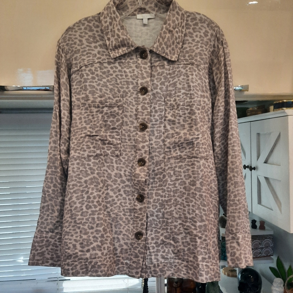 Calme by Johnny Was Button Down Shirt Organic Cotton Top